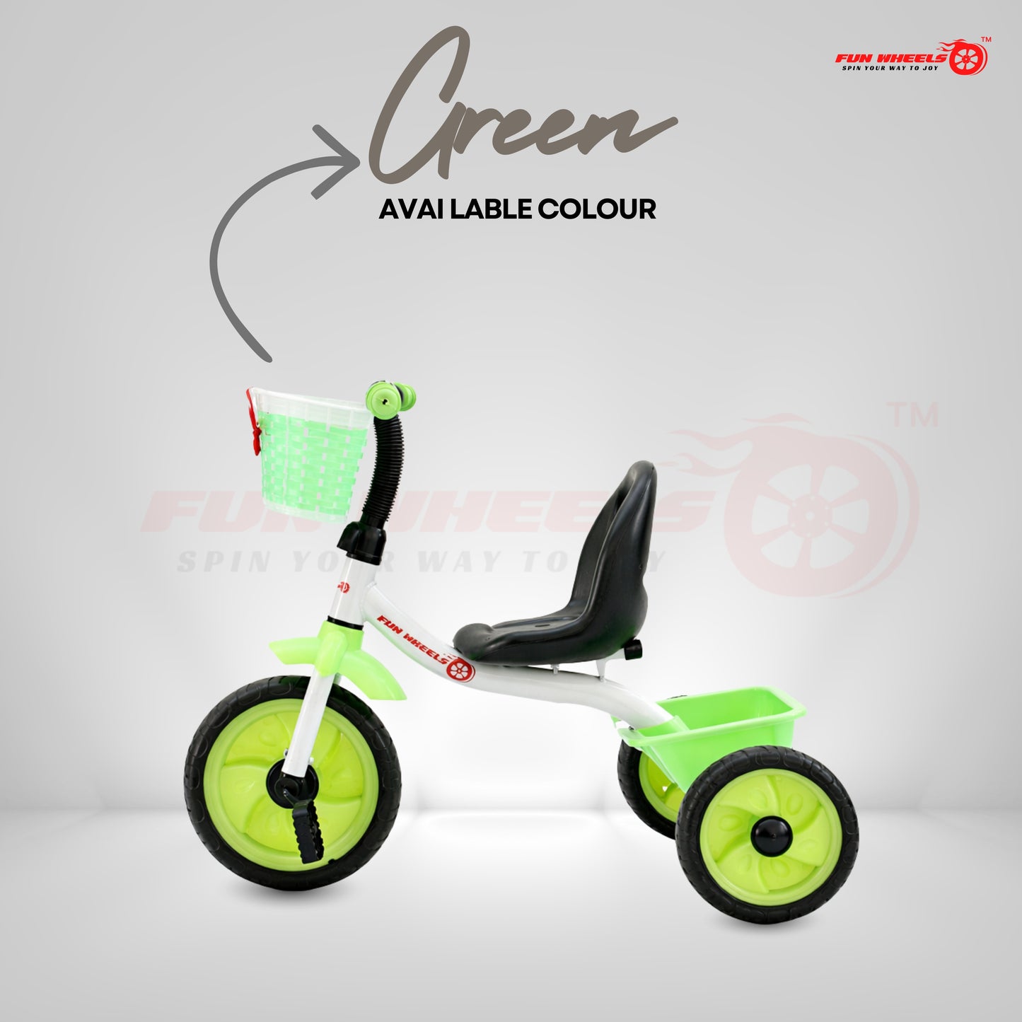 Funwheels CandyRide Kids Tricycle with Basket |Baby Pedal Trike with Backrest Seat FWTC-01 Tricycle