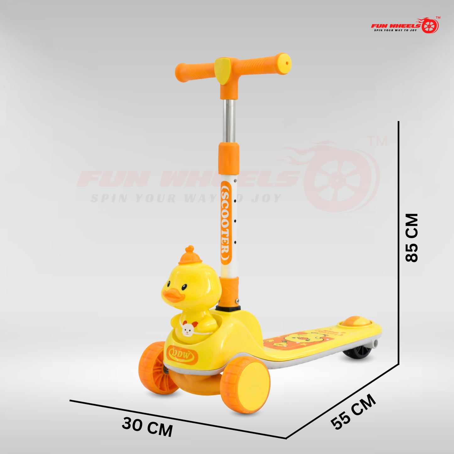 Fun Wheels FWKS-03 Cute Duck Design Kids Scooter with LED Flash Wheels