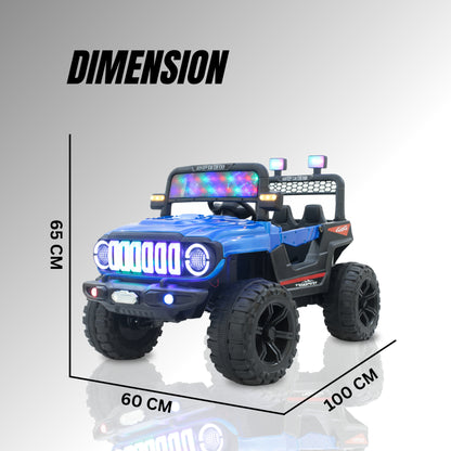 Fun Wheels FWJ-12 Battery Operated 4x4 Kids Jeep with RGB LED & Big Wheel Electric Jeep