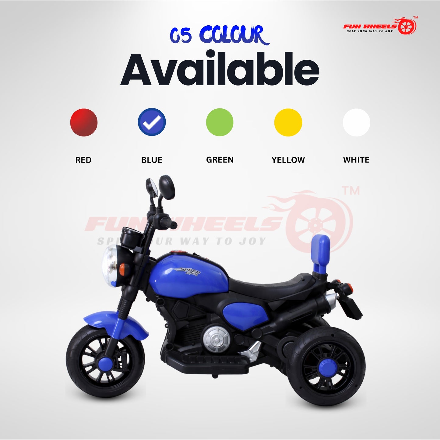 Fun Wheels FWB-01 ThunderMini Rider Kids Electric Bike with LED Headlight | Music & Sound Bike