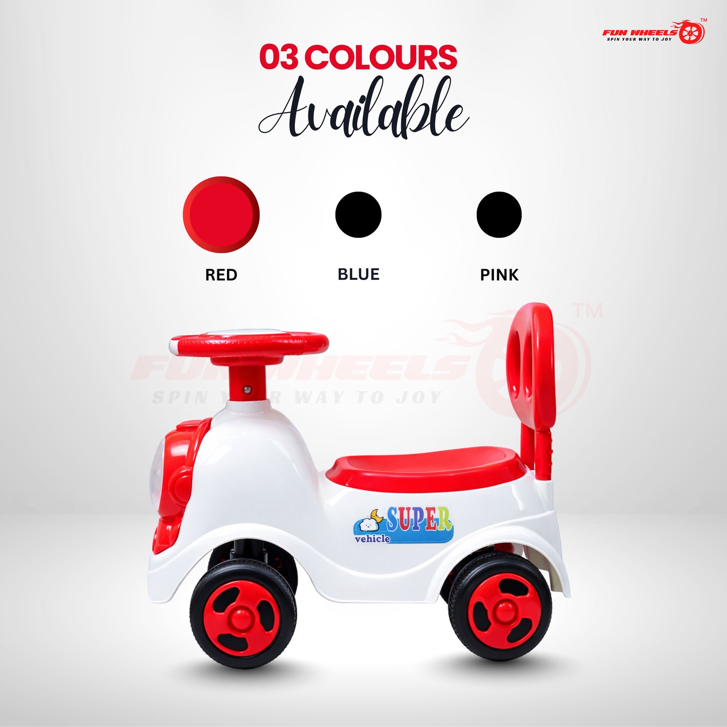 Fun Wheels FWPC-06 Astronaut Theme Kids Ride-On Push Car with Light & Music for Toddlers