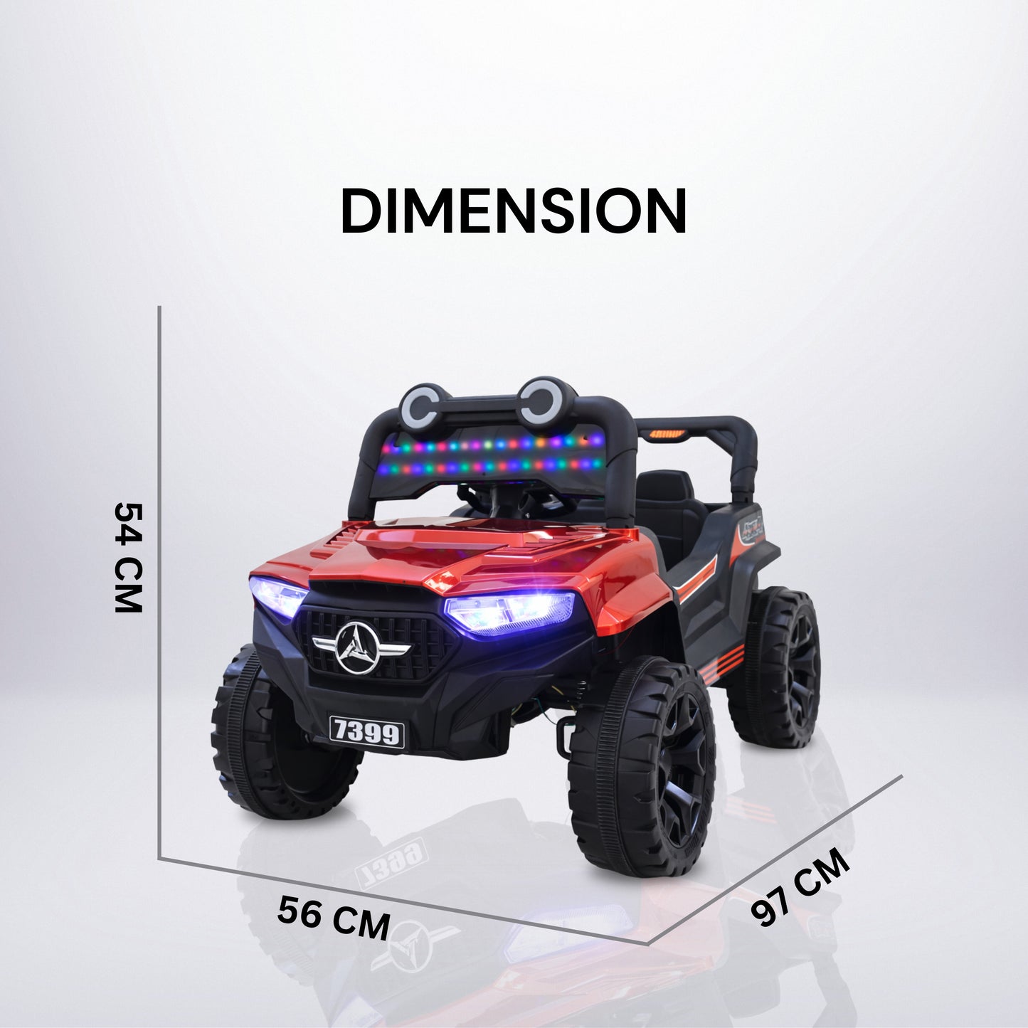 Fun Wheels Battery Operated 4x4 Kids Jeep with RGB Lights Model FWJ-14