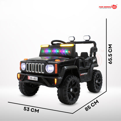 Fun Wheels FWJ-15 Kids Electric Ride On 4x4 | Battery Operated Car with LED Jeep