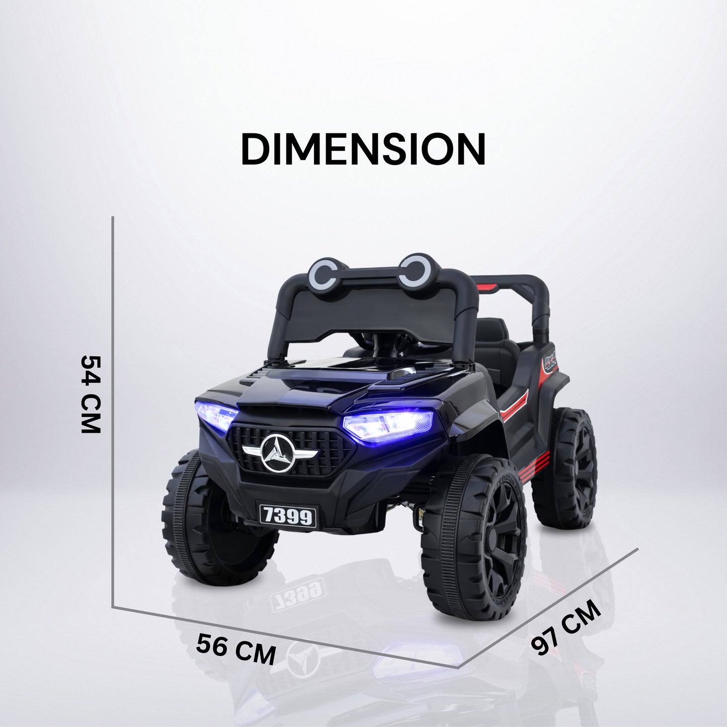 Fun Wheels Battery Operated 4x4 Kids Jeep with RGB Lights Model FWJ-14