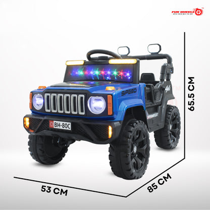 Fun Wheels FWJ-15 Kids Electric Ride On 4x4 | Battery Operated Car with LED Jeep