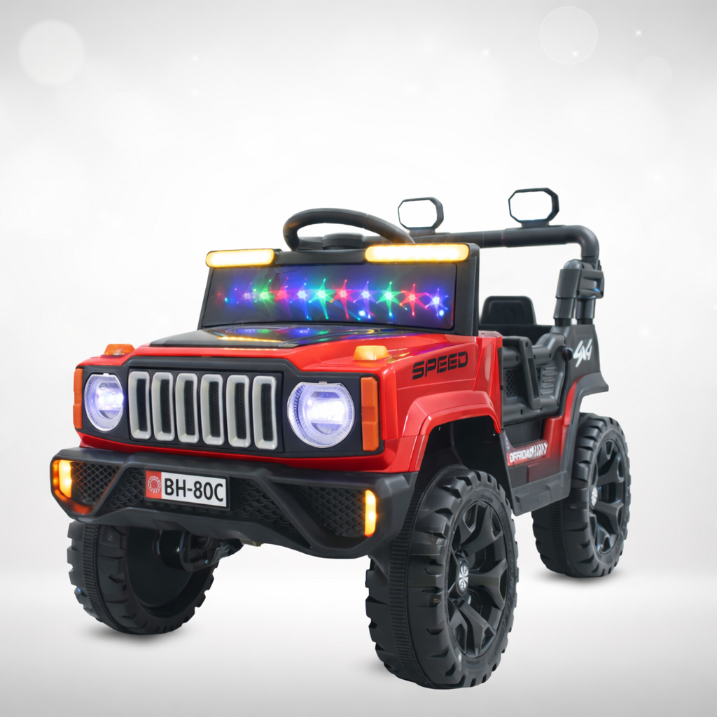 Fun Wheels FWJ-15 Kids Electric Ride On 4x4 | Battery Operated Car with LED Jeep