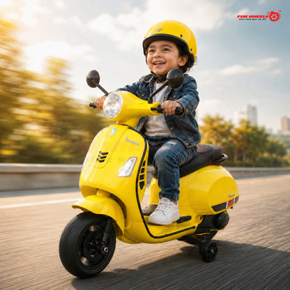 FWB-04 Kids Electric Ride On Vespa Scooter with Music Player, LED Headlight Bike