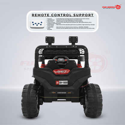 Fun Wheels FWJ-16 Kids Electric Ride On Jeep 4x4 with LED Lights & Music |Kids Battery Car Jeep