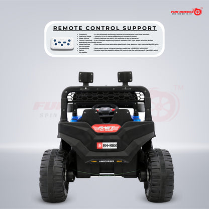 Fun Wheels FWJ-16 Kids Electric Ride On Jeep 4x4 with LED Lights & Music |Kids Battery Car Jeep