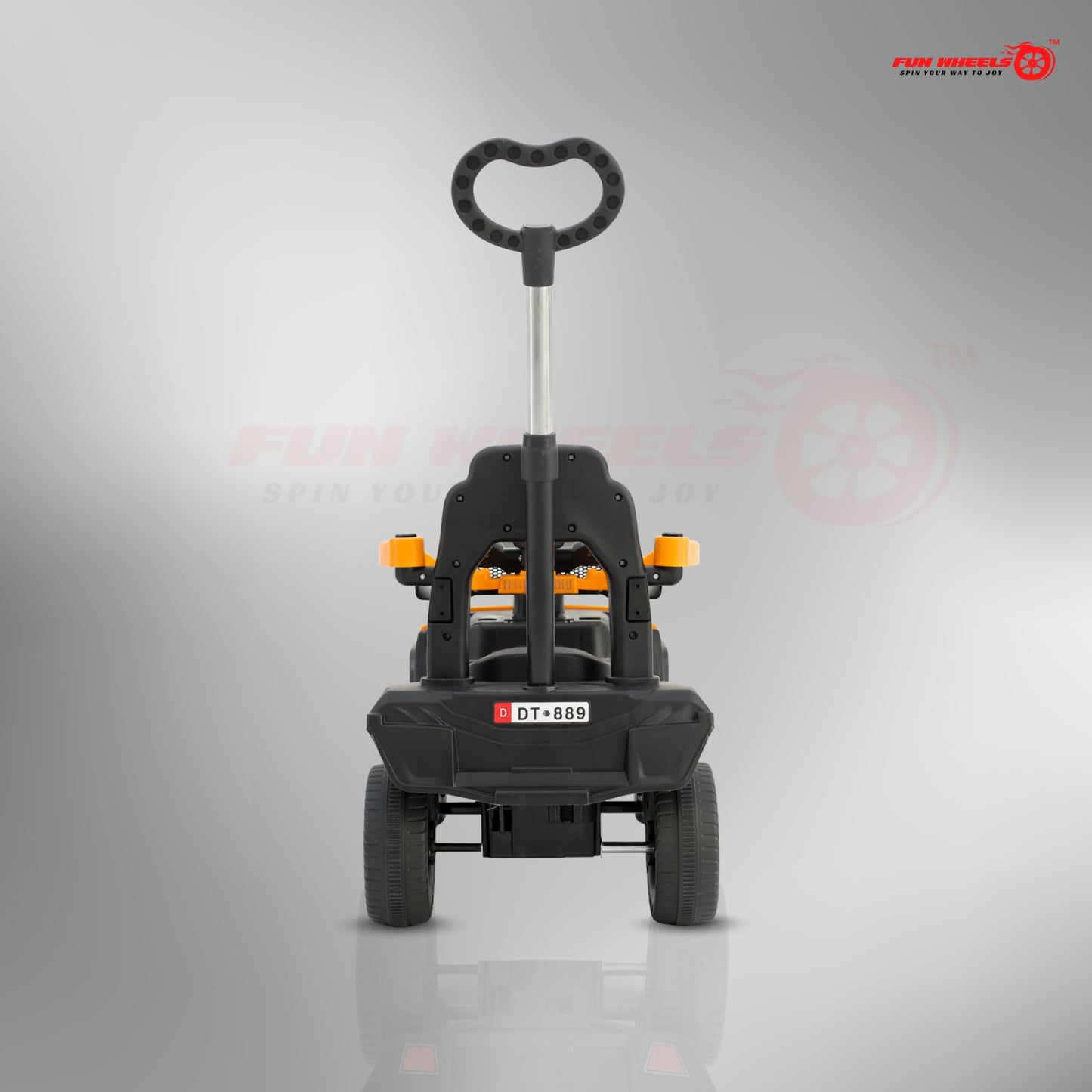 Fun Wheels FWPC-02 Kids Manual Ride On Push Car with Parent Handle, Music & LightsV