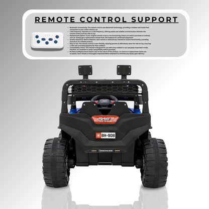 Fun Wheels FWJ-12 Battery Operated 4x4 Kids Jeep with RGB LED & Big Wheel Electric Jeep
