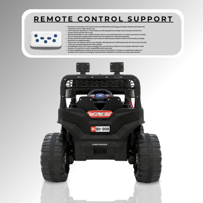 Fun Wheels FWJ-12 Battery Operated 4x4 Kids Jeep with RGB LED & Big Wheel Electric Jeep