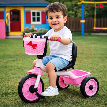 Funwheels CandyRide Kids Tricycle with Basket |Baby Pedal Trike with Backrest Seat FWTC-01 Tricycle