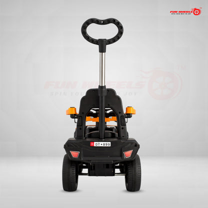 Fun Wheels FWPC-03 Kids Manual Ride On Push Car with Parent Handle, Music & Lights