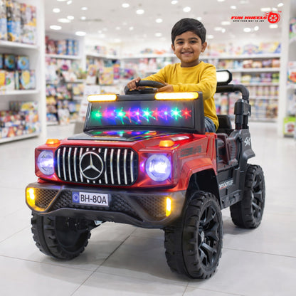 Fun Wheels FWJ-11 Offroad King BH-Kids Electric 4x4 Jeep with RGB Lights & Big Wheels