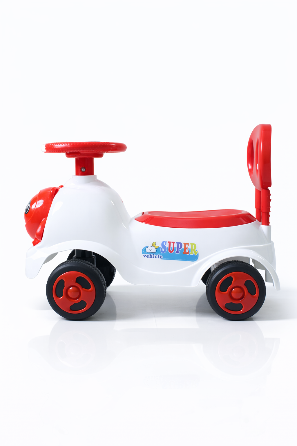Fun Wheels FWPC-04 Kids Ride-On Panda Scooter & Push Car – Musical Walker with Safety Backrest