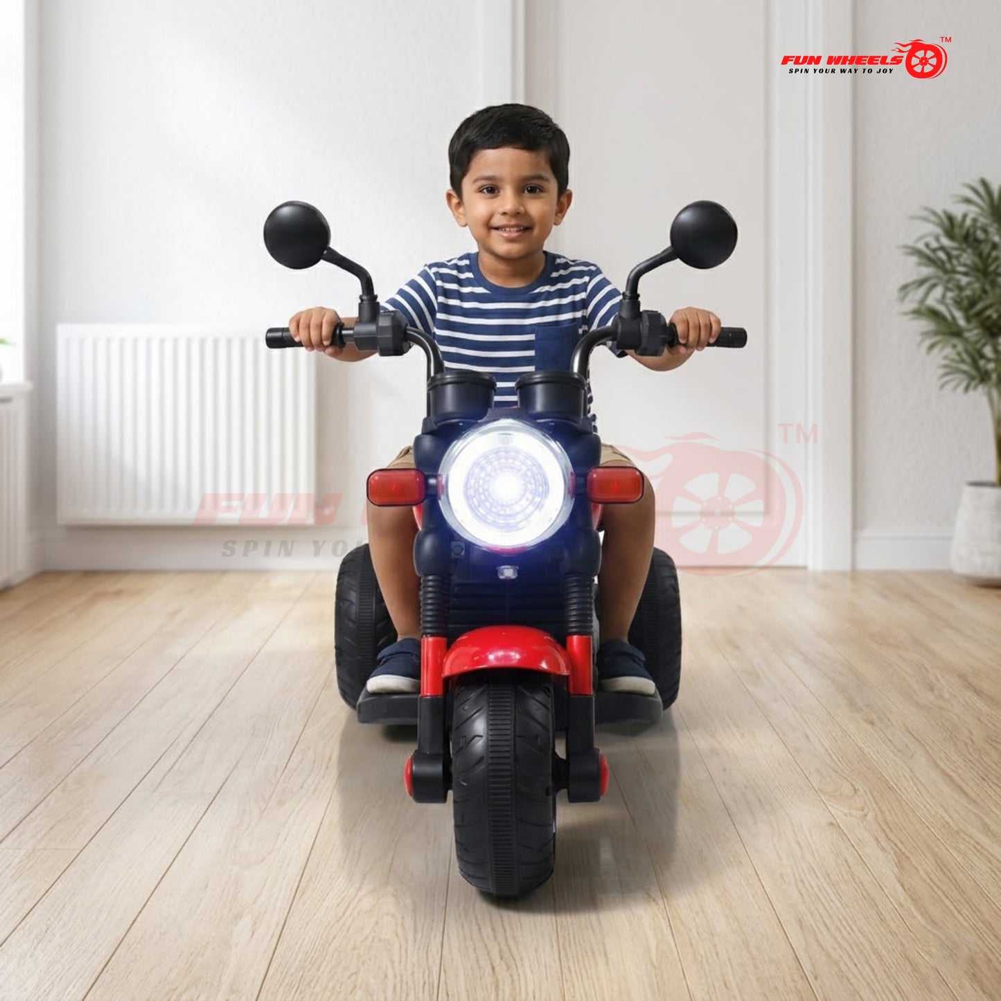 Fun Wheels FWB-01 ThunderMini Rider Kids Electric Bike with LED Headlight | Music & Sound Bike