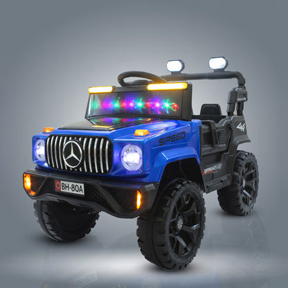 Fun Wheels FWJ-11 Offroad King BH-Kids Electric 4x4 Jeep with RGB Lights & Big Wheels