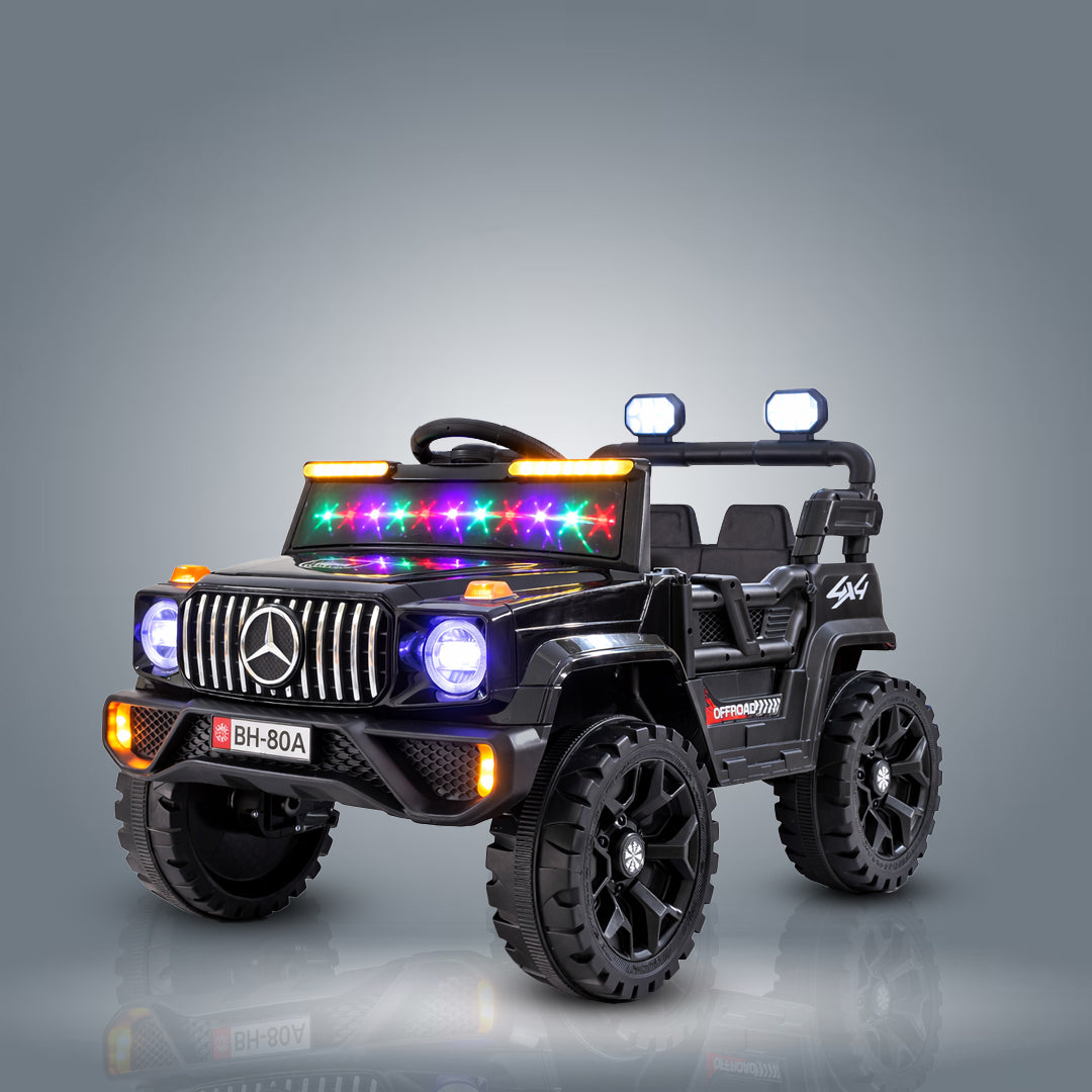 Fun Wheels FWJ-11 Offroad King BH-Kids Electric 4x4 Jeep with RGB Lights & Big Wheels