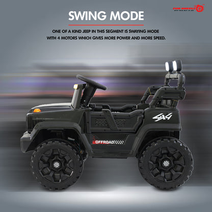 Fun Wheels FWJ-11 Offroad King BH-Kids Electric 4x4 Jeep with RGB Lights & Big Wheels