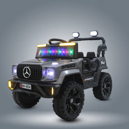 Fun Wheels FWJ-11 Offroad King BH-Kids Electric 4x4 Jeep with RGB Lights & Big Wheels