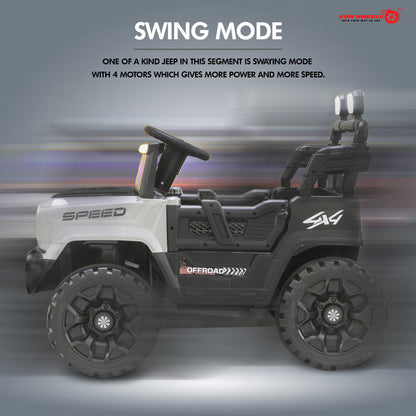Fun Wheels FWJ-11 Offroad King BH-Kids Electric 4x4 Jeep with RGB Lights & Big Wheels