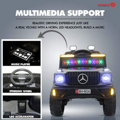 Fun Wheels FWJ-11 Offroad King BH-Kids Electric 4x4 Jeep with RGB Lights & Big Wheels