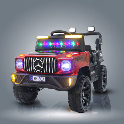 Fun Wheels FWJ-11 Offroad King BH-Kids Electric 4x4 Jeep with RGB Lights & Big Wheels