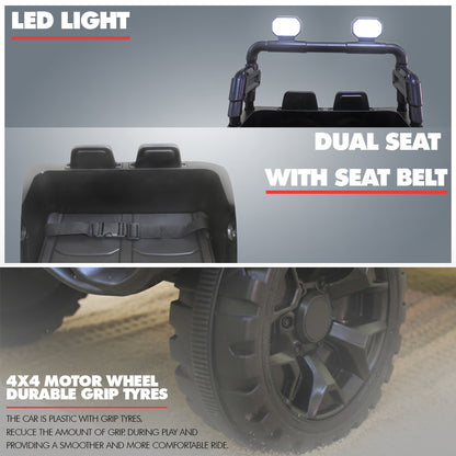Fun Wheels FWJ-11 Offroad King BH-Kids Electric 4x4 Jeep with RGB Lights & Big Wheels