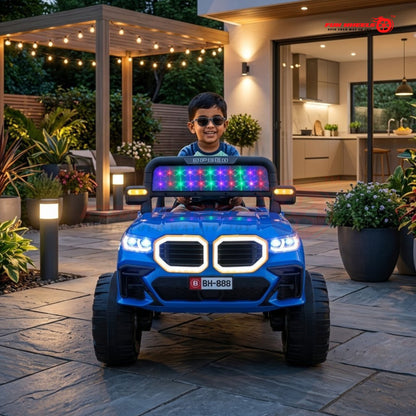 Fun Wheels FWJ-16 Kids Electric Ride On Jeep 4x4 with LED Lights & Music |Kids Battery Car Jeep
