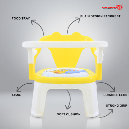 Fun Wheels FWCH-02 Baby Feeding Chair with Removable Tray | Kids Plastic Chair