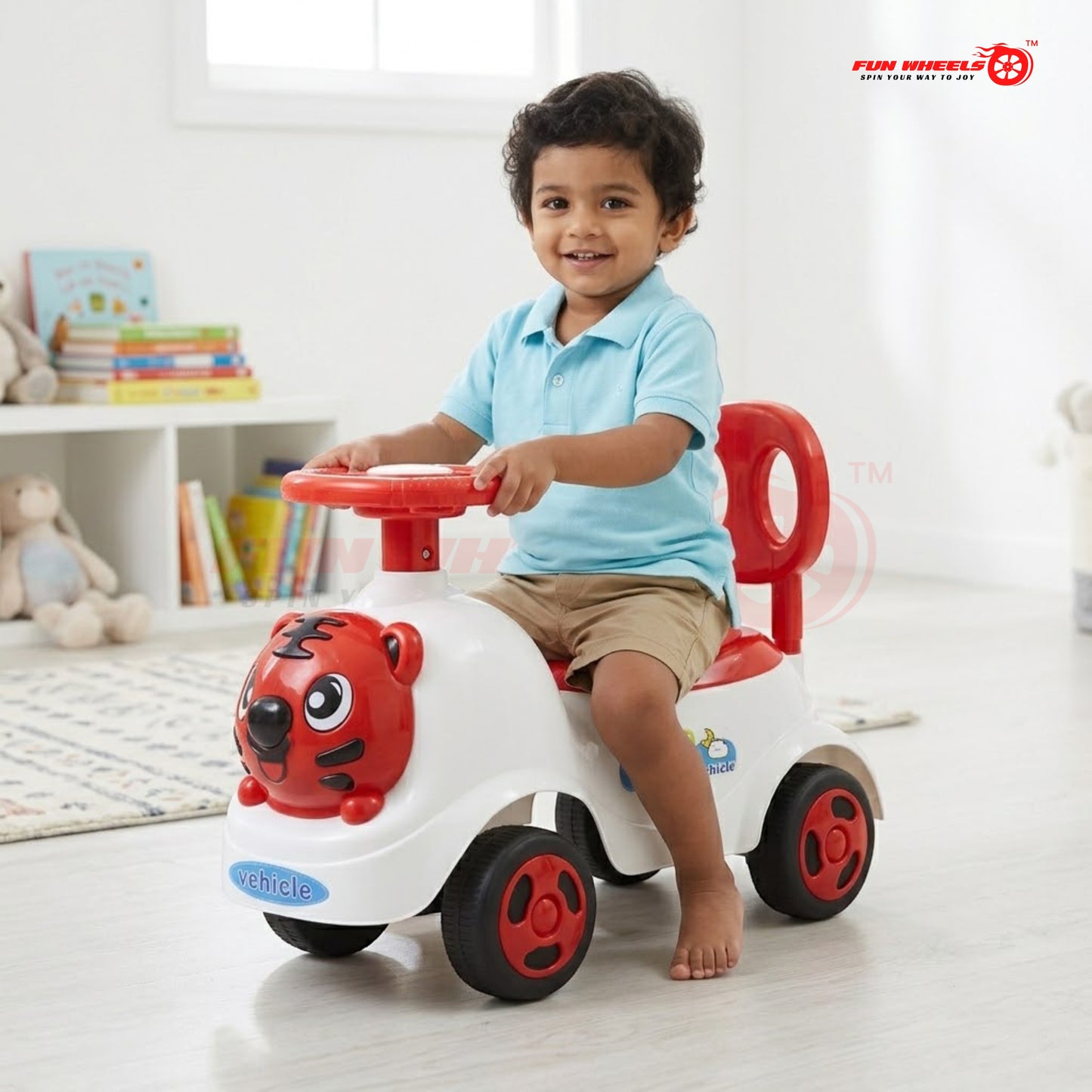 Fun Wheels FWPC-05 Little Tiger Musical Push Ride-On for Toddler
