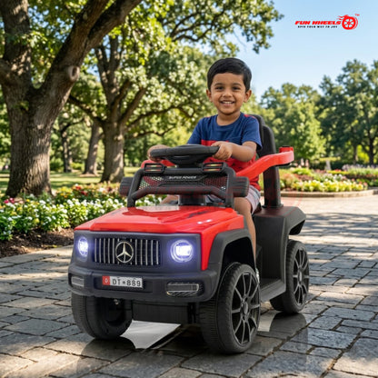 Fun Wheels FWJ-08 Kids Battery Operated Ride-On Jeep Car with LED Lights