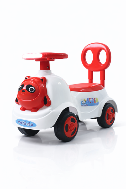 Fun Wheels FWPC-04 Kids Ride-On Panda Scooter & Push Car – Musical Walker with Safety Backrest